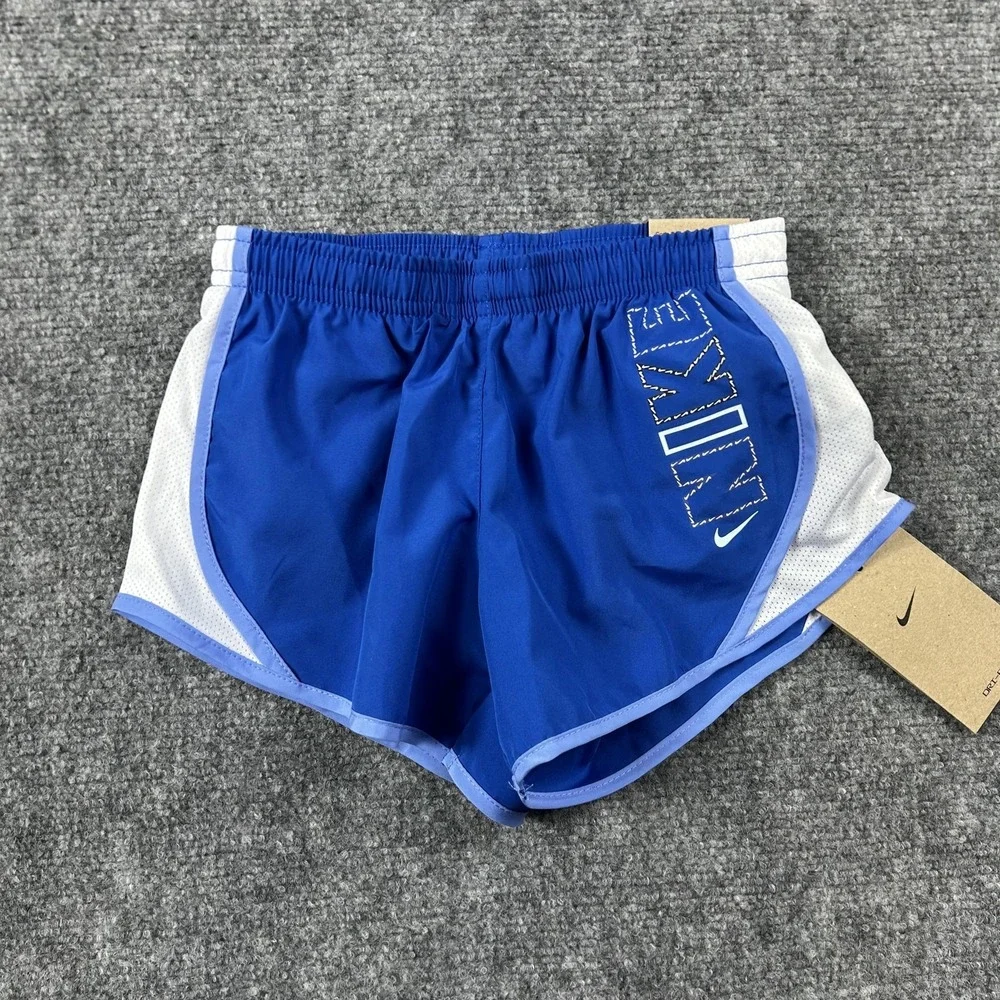 Nike Dri-FIT Shorts Girls XS Blue Training Mesh Standard Fit Kids FZ5577-480